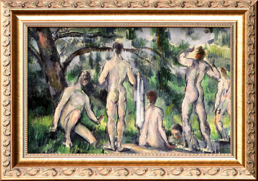 Study of Bathers, circa 1895-98 - Paul Cezanne Painting